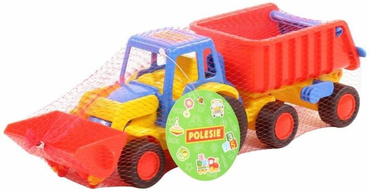 DUŻY TRAKTOR Z PRZYCZEPĄ SPYCHACZ WYWROTKA 41 cm