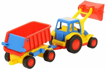DUŻY TRAKTOR Z PRZYCZEPĄ SPYCHACZ WYWROTKA 41 cm