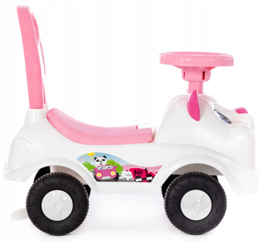 JEŹDZIK CHODZIK PCHACZ DLA DZIECI dziewczynki AUTO autko BIAŁY MIŚ klakson schowek