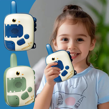 WALKIE TALKIE KRÓTKOFALÓWKI DINOZAUR DLA 2 OSÓB ZASIĘG 500m