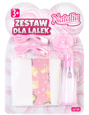 ZESTAW DLA LALEK PIELUSZKA BUTELKA SMOCZEK NATALIA