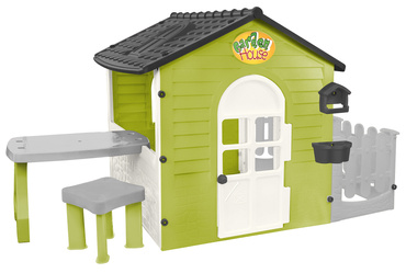 DOMEK OGRODOWY ZJEŻDŻALNIA STOLIK PŁOTEK PLAC ZABAW ZESTAW 3W1 Mochtoys