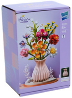 KLOCKI konstrukcyjne KWIATY ZESTAW BUKIET KWIATÓW W WAZONIE 756 elementów kwiatki