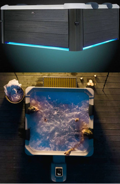 DUŻE WANNA SPA SZTYWNA PANELOWA OSLO 6 os. OZON HYDROMASAŻ WIFI