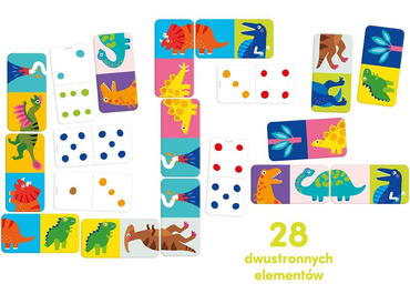 CzuCzu GRA DOMINO DINOZAURY DUŻE ELEMENTY 28el.