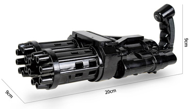 PISTOLET MASZYNA DO BANIEK MIOTACZ MINIGUN Bazooka ŚWIECĄCY 2 PŁYNY