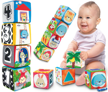 Smily PLUSZOWE KLOCKI EDUKACYJNE 4 szt WIEŻA 6m+