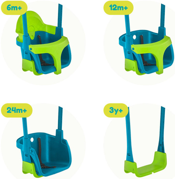 HUŚTAWKA KUBEŁKOWA 4w1 ROŚNIE RAZEM Z DZIECKIEM 6m+ TP TOYS QUADPOD