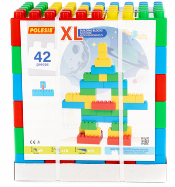 KLOCKI BUDOWLANE konstrukcyjne CEGŁY DUŻY ZESTAW GIGANT XXL 42 elementów