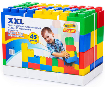 Klocki Budowlane GIGANT XXL CEGŁY 45 Elementów 