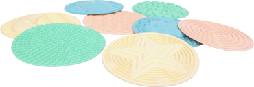 MATY KRĄŻKI SENSORYCZNE 8 szt MATA ORTOPEDYCZNA PUZZLE PLAY&SQUISH MOCHTOYS 