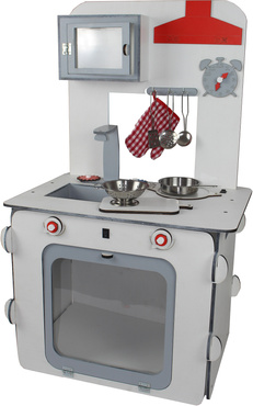 DUŻA DREWNIANA KUCHNIA DLA DZIECI DREWNIANA ŚWIATŁO ZESTAW NACZYŃ ZE STALI