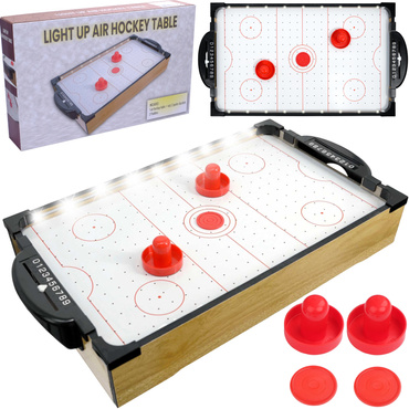 CYMBERGAJ STÓŁ DO GRY W CYMBERAJA DREWNIANY PODŚWIETLANY LED GRA AIR HOKEJ