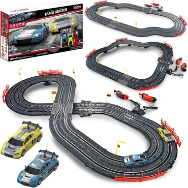 DUŻY TOR SAMOCHODOWY 3w1 Wyścigowy 320cm 2 AUTA AUDI R8 3 wersje toru LICENCJA AUDI