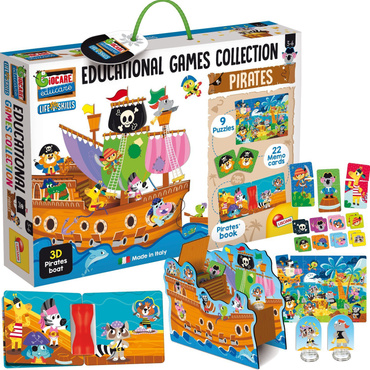 GRY EDUKACYJNE ZESTAW PIRACI GRA PUZZLE LISCIANI