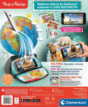 GLOBUS INTERAKTYWNY EDUGLOBUS DIGITAL REAL TIME APLIKACJA CLEMENTONI