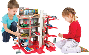 TOTAL GARAŻ DLA DZIECI PARKING 4 POZIOMY TOR zjazdowy WINDA STACJA MOCHTOYS