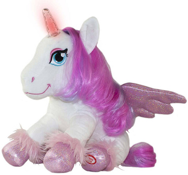 JEDNOROŻEC LILY interaktywny maskotka ŚWIECĄCY RÓG RUCHOME SKRZYDŁA 30cm