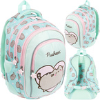 PLECAK TORNISTER SZKOLNY 4-KOMOROWY DLA DZIEWCZYNKI KOT PUSHEEN MINT BPL-58
