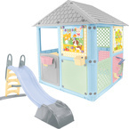 ZESTAW DOMEK OGRODOWY + ZJEŻDZALNIA WODNA 180cm DLA DZIECI SMART HOUSE 6w1