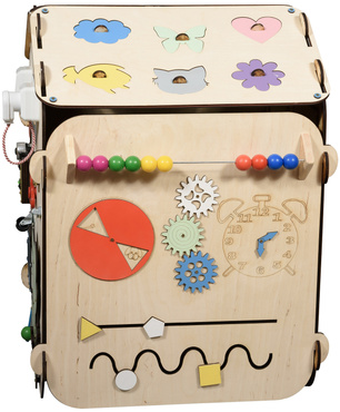 DOMEK MANIPULACYJNY SENSORYCZNY MONTESSORI TABLICA