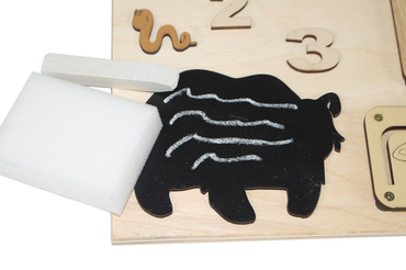 DUŻA DREWNIANA TABLICA MANIPULACYJNA LAS MONTESSORI NATURALNA