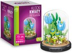 KLOCKI KWIATY NIEBIESKIE TULIPANY ZESTAW 558 el. POD KLOSZEM