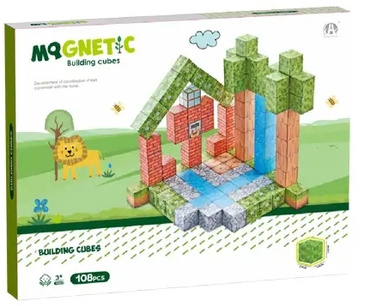 KLOCKI MAGNETYCZNE konstrukcyjne DLA DZIECI SZEŚCIANY PIKSELE KOSTKI 108el