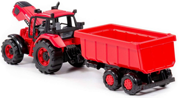 TRAKTOR Z PRZYCZEPKĄ BELARUS ZESTAW POLESIE CZERWONY