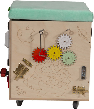 PUFA SKRZYNIA MANIPULACYJNA LAS SENSORYCZNA schowek POJEMNIK Na Zabawki TABLICA