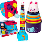 WYSOKA WIEŻA PIRAMIDKA SORTER KUBECZKI 58cm ZAMEK KRÓLICZKA SMILY