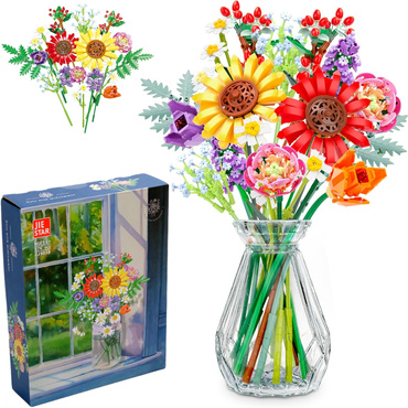 KLOCKI konstrukcyjne KWIATY ZESTAW BUKIET KWIATÓW 976 el. kwiatki