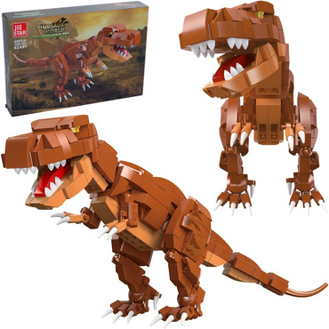KLOCKI KONSTRUKCYJNE DINOZAUR T-REX TYRANOZAUR REX 350 el RUCHOME ELEMENTY