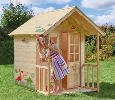 DUŻY DREWNIANY DOMEK OGRODOWY Z WERANDĄ dla dzieci DREWNO FSC TP Toys