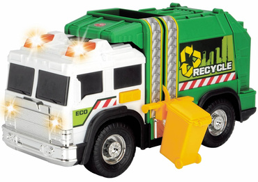 DICKIE TOYS ZIELONA ŚMIECIARKA Z KOSZEM Światło Dźwięk Auto