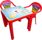ZESTAW STOLIK + 2 KRZESŁA MEBELKI DLA DZIECI Czerw