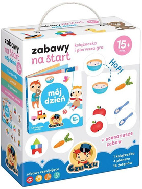 CzuCzu Zabawy na Start KSIĄŻECZKA MÓJ DZIEŃ GRA 4 PLANSZE 15m+