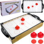 CYMBERGAJ STÓŁ DO GRY W CYMBERAJA DREWNIANY PODŚWIETLANY LED GRA AIR HOKEJ