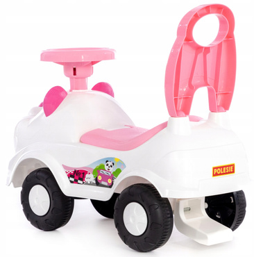 JEŹDZIK CHODZIK PCHACZ DLA DZIECI dziewczynki AUTO autko BIAŁY MIŚ klakson schowek