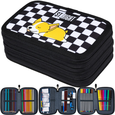 ST.RIGHT PIÓRNIK POTRÓJNY Z WYPOSAŻENIEM PC-05 SZACHOWNICA PIESEK SLEEPY CORGI