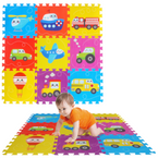 MATA PIANKOWA EVA 86x86 PUZZLE DYWAN POJAZDY 9el