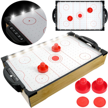 CYMBERGAJ STÓŁ DO GRY W CYMBERAJA DREWNIANY PODŚWIETLANY LED GRA AIR HOKEJ