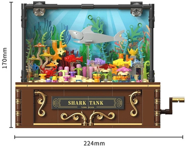 KLOCKI AKWARIUM rybki rafa koralowa 721el RUCHOME ELEMENTY POŚWIETLENIE LED