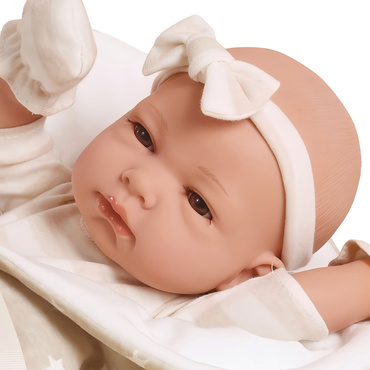 LALKA BOBAS REALISTYCZNA + AKCESORIA kocyk becik smoczek 38 cm NA PREZENT 