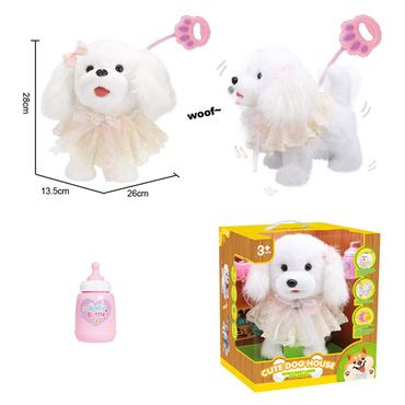 PIESEK INTERAKTYWNY CHODZĄCY NA SMYCZY reaguje na dotyk CHODZI LIŻE NAGRYWA