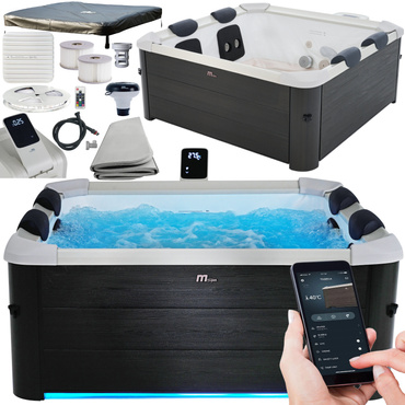 DUŻE WANNA SPA SZTYWNA PANELOWA OSLO 6 os. OZON HYDROMASAŻ WIFI