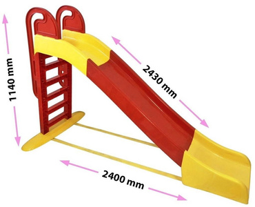 MEGA ZJEŻDŻALNIA DLA DZIECI ŚLIZG 243 cm Czerwono-Żółta