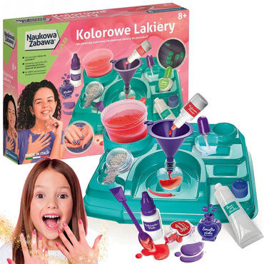 KOLOROWE LAKIERY NAUKOWA ZABAWA ZESTAW CLEMENTONI