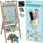 TABLICA W KOLOROWYM PUDEŁKU KREDOWA MAGNETYCZNA 5w1 PAPIER LICZYDŁO