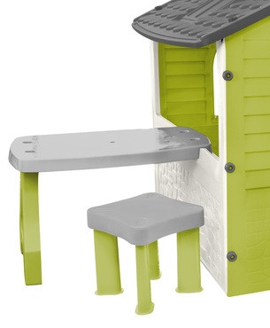 DOMEK OGRODOWY ZJEŻDŻALNIA STOLIK PŁOTEK PLAC ZABAW ZESTAW 3W1 Mochtoys